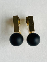 Load image into Gallery viewer, Rectangle and Ball Drop Earrings
