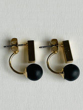 Load image into Gallery viewer, Rectangle and Ball Drop Earrings