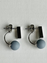 Load image into Gallery viewer, Rectangle and Ball Drop Earrings