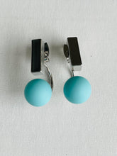 Load image into Gallery viewer, Rectangle and Ball Drop Earrings