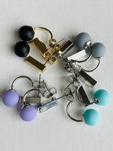 Load image into Gallery viewer, Rectangle and Ball Drop Earrings