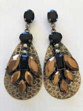 Load image into Gallery viewer, Fern Drop with Crystals Earrings (2 colours)