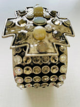 Load image into Gallery viewer, Studded Crystal Cross Cuff