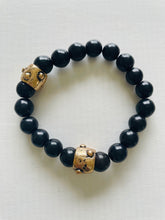 Load image into Gallery viewer, Black Bead & Dotted Tube Bracelet