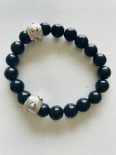 Load image into Gallery viewer, Black Bead & Dotted Tube Bracelet