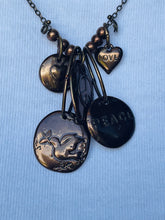Load image into Gallery viewer, Peace & Love Necklace (gold, silver or copper)