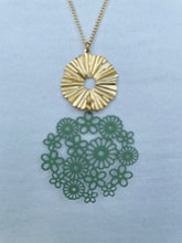 Load image into Gallery viewer, Floral & Ring Necklace (lots of colours available)