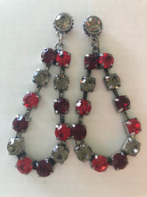 Load image into Gallery viewer, Light Siam and Black Diamond Crystal Earrings
