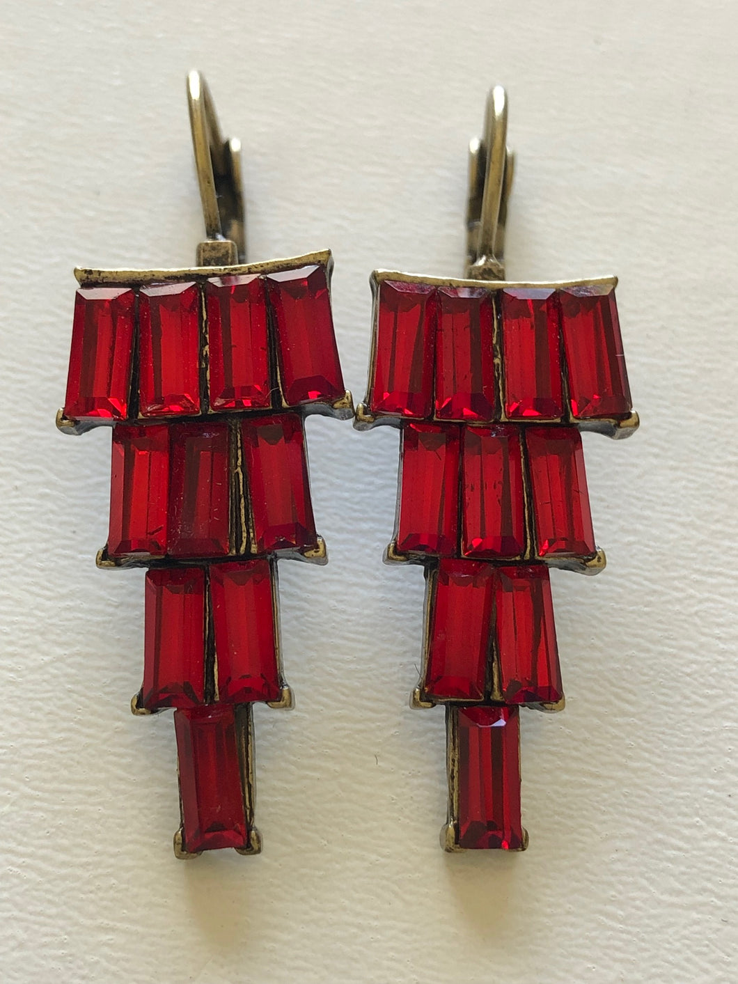 Crystal Ridged Triangle Earrings (3 options)