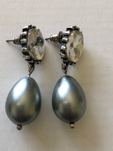 Load image into Gallery viewer, Crystal and Pearl Drop Earrings (2 colour options)
