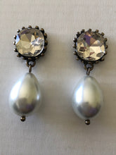 Load image into Gallery viewer, Crystal and Pearl Drop Earrings (2 colour options)
