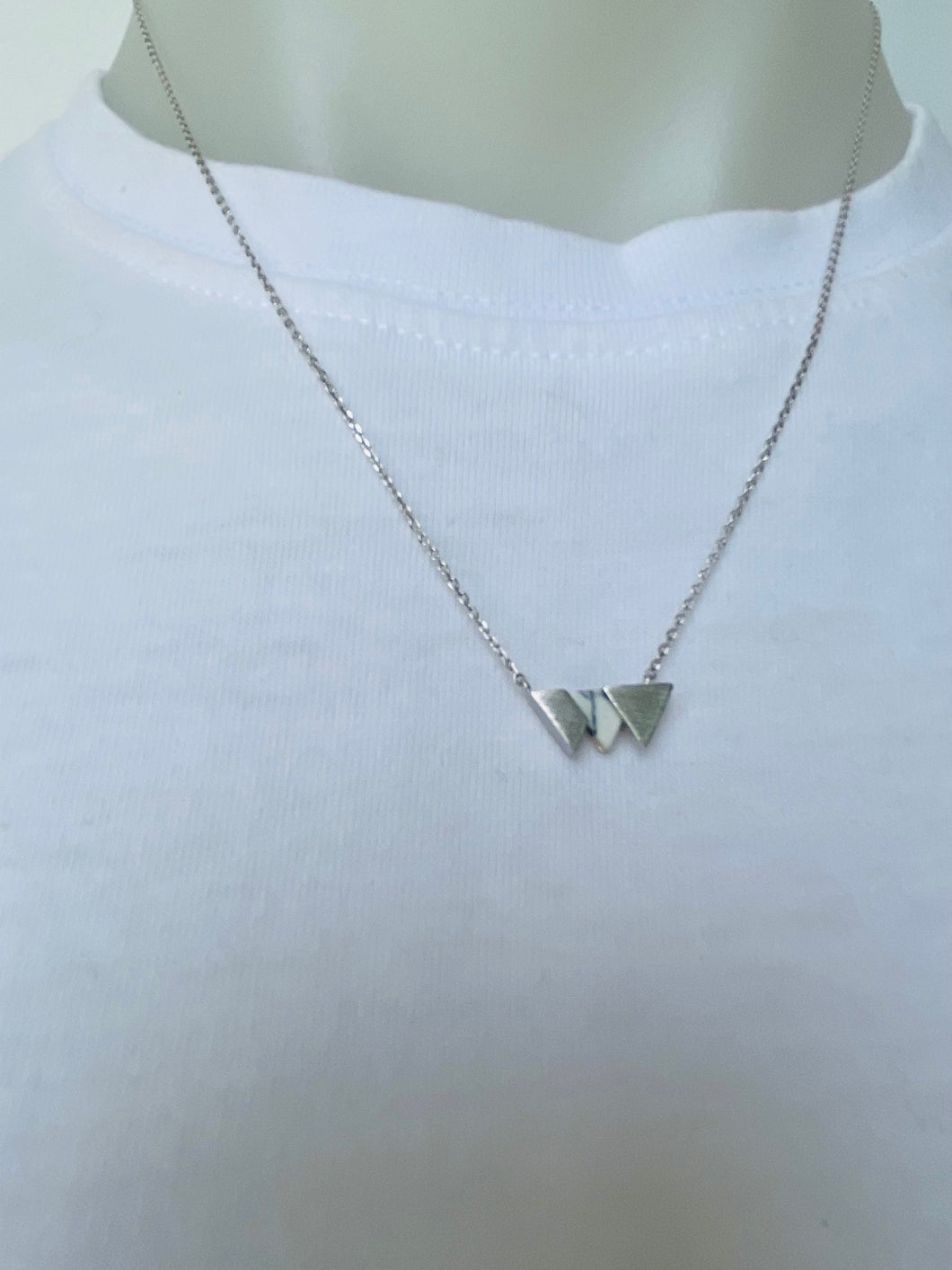 Marble Triangle Necklace (gold or silver)