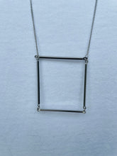 Load image into Gallery viewer, Square Pendant Necklace (Jet or Silver)
