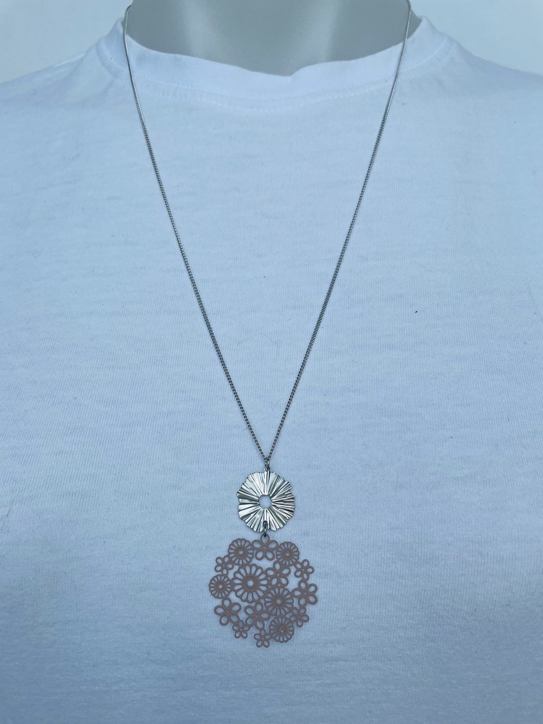 Floral & Ring Necklace (lots of colours available)